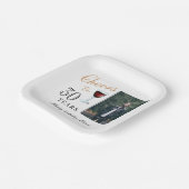 応援30年レッドワイン30歳の誕生日の写真 ペーパープレート (傾斜あり)