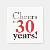 応援30年レトロさくらんぼ赤グラフィックにカッコいい対応 スタンダードカクテルナプキン (正面)