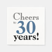 応援30年レトロ石板ブルーカッコいいおもしろい スタンダードカクテルナプキン (正面)