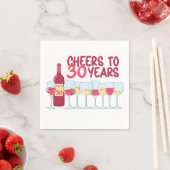 応援30年ワインとかわいい誕生日パーティー スタンダードカクテルナプキン (インサイチュ)