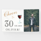応援30年ワイン30歳の誕生日フォト 横断幕 (横)
