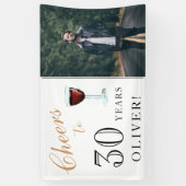 応援30年ワイン30歳の誕生日フォト 横断幕 (縦)