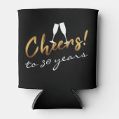 応援30年金ゴールドブラックシック大人誕生日 缶クーラー (正面)