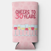 応援30年、ワイン&かわいい誕生日パーティー スリム缶クーラー (正面)