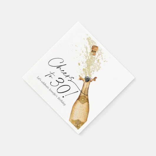 応援30歳の誕生日にナプキンスパーソナライズされた紙 スタンダードカクテルナプキン (角)