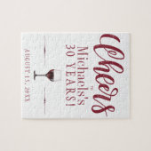 応援30歳の誕生日パーソナライズされたプレゼント ジグソーパズル (横)