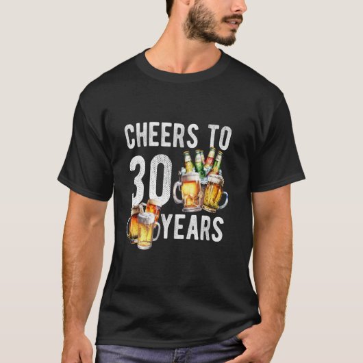 応援30歳ビエおもしろいー30歳A Tシャツ (正面)
