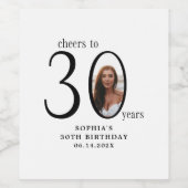 応援30歳ミニマルの誕生日 ワインラベル (シングルラベル)