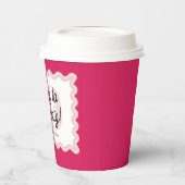 応援30歳モダンの波型ピンク誕生日 紙コップ (左)