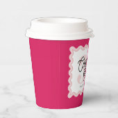 応援30歳モダンの波型ピンク誕生日 紙コップ (右)