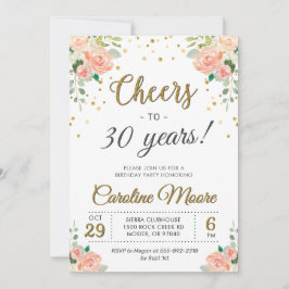 応援30歳レディース30歳の誕生日パーティー 招待状