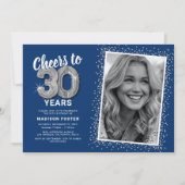 応援30歳30歳の誕生日フォト 招待状 (正面)