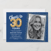 応援30歳30歳の誕生日フォト 招待状 (正面)