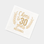 応援30歳30歳誕生日 パーソナライズされた 箔ナプキン (左)