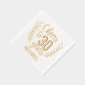 応援30歳30歳誕生日 パーソナライズされた 箔ナプキン (右)