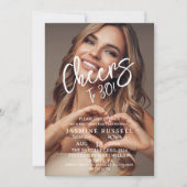 応援30thモダン写真誕生日 招待状 (正面)