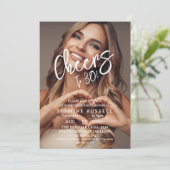 応援30thモダン写真誕生日 招待状 (スタンド正面)