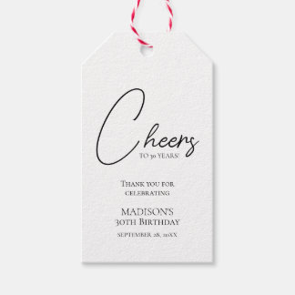 応援30th白黒誕生日 ギフトタグ