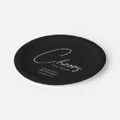 応援30th白黒誕生日 ペーパープレート (アングル)