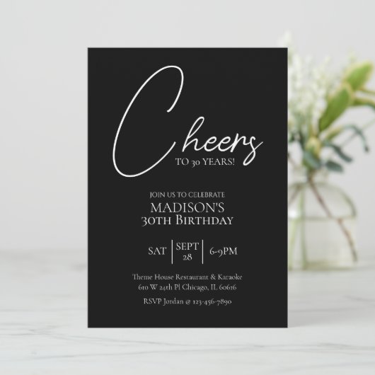 応援30th白黒誕生日 招待状 (スタンド正面)