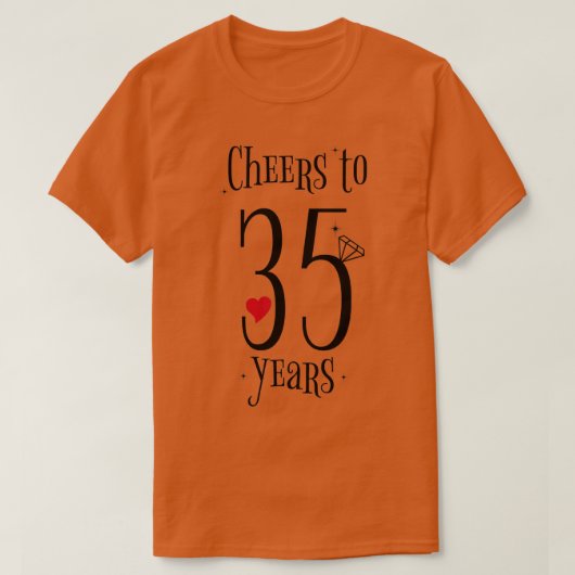 応援35年35周年結婚まで Tシャツ (デザイン正面)