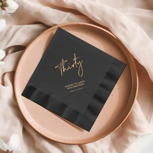 応援3 |モダン大人30歳の誕生日パーティー 箔ナプキン