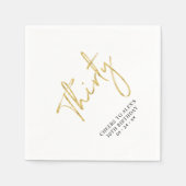 応援3 |モダン大人30歳の誕生日パーティーN スタンダードカクテルナプキン (正面)