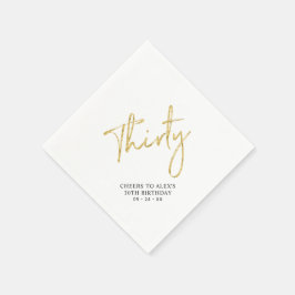 応援3 |モダン大人30歳の誕生日パーティーN スタンダードカクテルナプキン