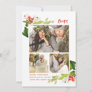 応援3 Photo Christmas Holidayフォトカード シーズンカード