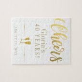 応援40年パーソナライズされた誕生日プレゼント ジグソーパズル (横)