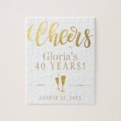 応援40年パーソナライズされた誕生日プレゼント ジグソーパズル (縦)