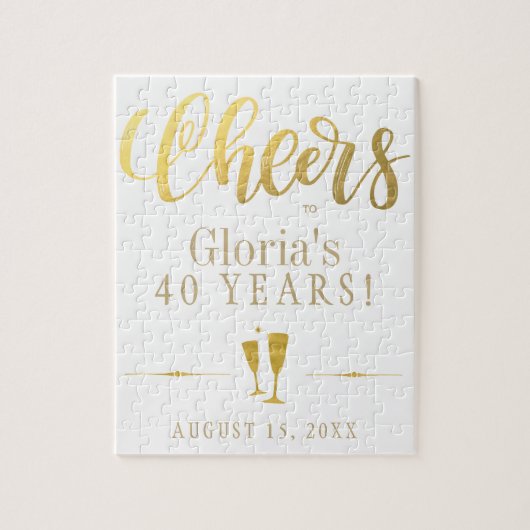 応援40年パーソナライズされた誕生日プレゼント ジグソーパズル (縦)