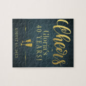 応援40年パーソナライズされた誕生日プレゼント ジグソーパズル (横)