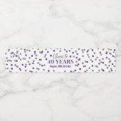 応援40年パープルシルバー紙吹雪誕生日 ペットボトルラベル (シングルラベル)