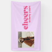 「応援40年」レトロパープル40歳の誕生日 横断幕 (縦)