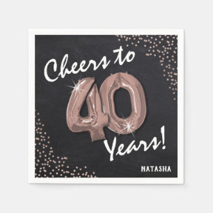 応援40年!40歳 スタンダードカクテルナプキン