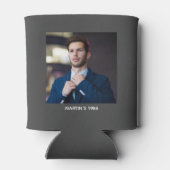 応援40歳のバースデーエレガントダークおもしろいグレー 缶クーラー (裏面)