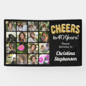 応援40歳フォトコラージュ40歳の誕生日 横断幕 (横)