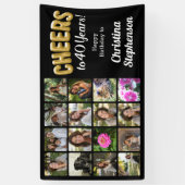 応援40歳フォトコラージュ40歳の誕生日 横断幕 (縦)