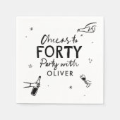 応援40歳モダンのお洒落誕生日 スタンダードカクテルナプキン (正面)