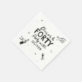 応援40歳モダンのお洒落誕生日 スタンダードカクテルナプキン (角)