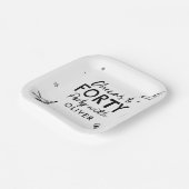 応援40歳モダンのお洒落誕生日 ペーパープレート (傾斜あり)