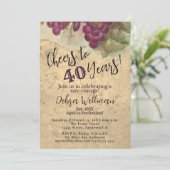 応援40歳ヴィンテージ40歳素朴誕生日 招待状 (スタンド正面)