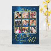 応援40歳写真テンプレート40歳 カード (黄色い花)