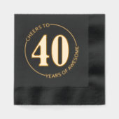 応援40歳素晴らしまで 箔ナプキン (正面)