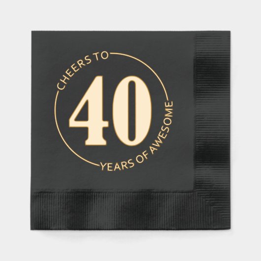 応援40歳素晴らしまで 箔ナプキン (正面)