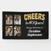 応援40歳4写真コラージュ40歳の誕生日 横断幕 (横)