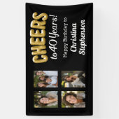 応援40歳4写真コラージュ40歳の誕生日 横断幕 (縦)