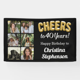 応援40歳6写真コラージュ40歳の誕生日 横断幕