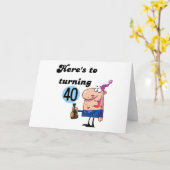 応援40誕生日Tシャツとギフト カード (黄色い花)